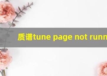 质谱tune page not running